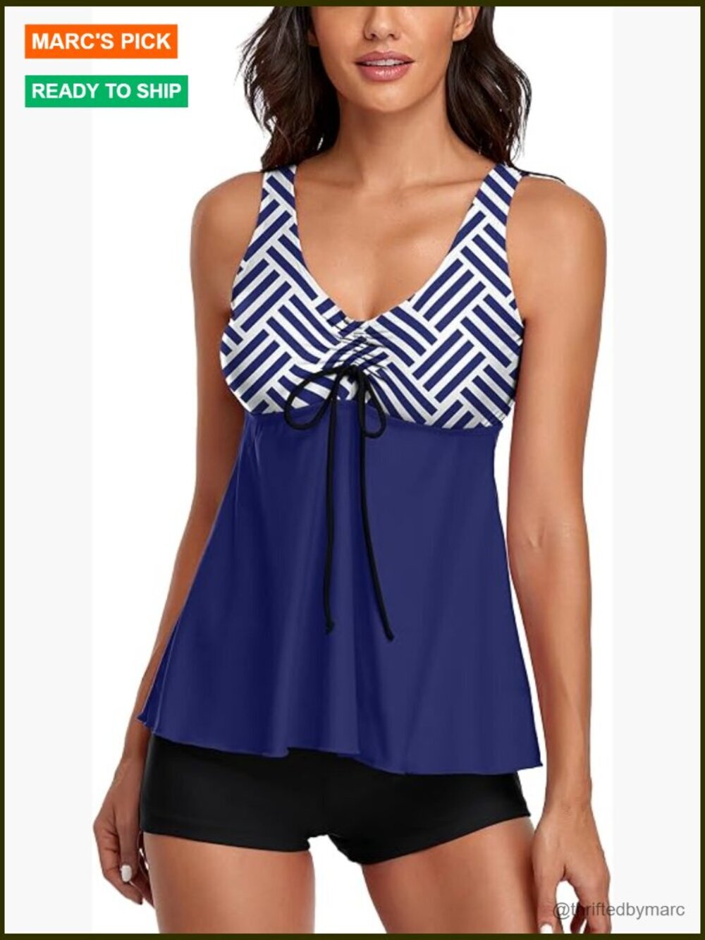 Modest Tankini Set with Flowy Top and Boyshorts